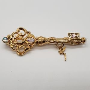Kirks Folly Fairy Key Brooch/Pendant gold tone